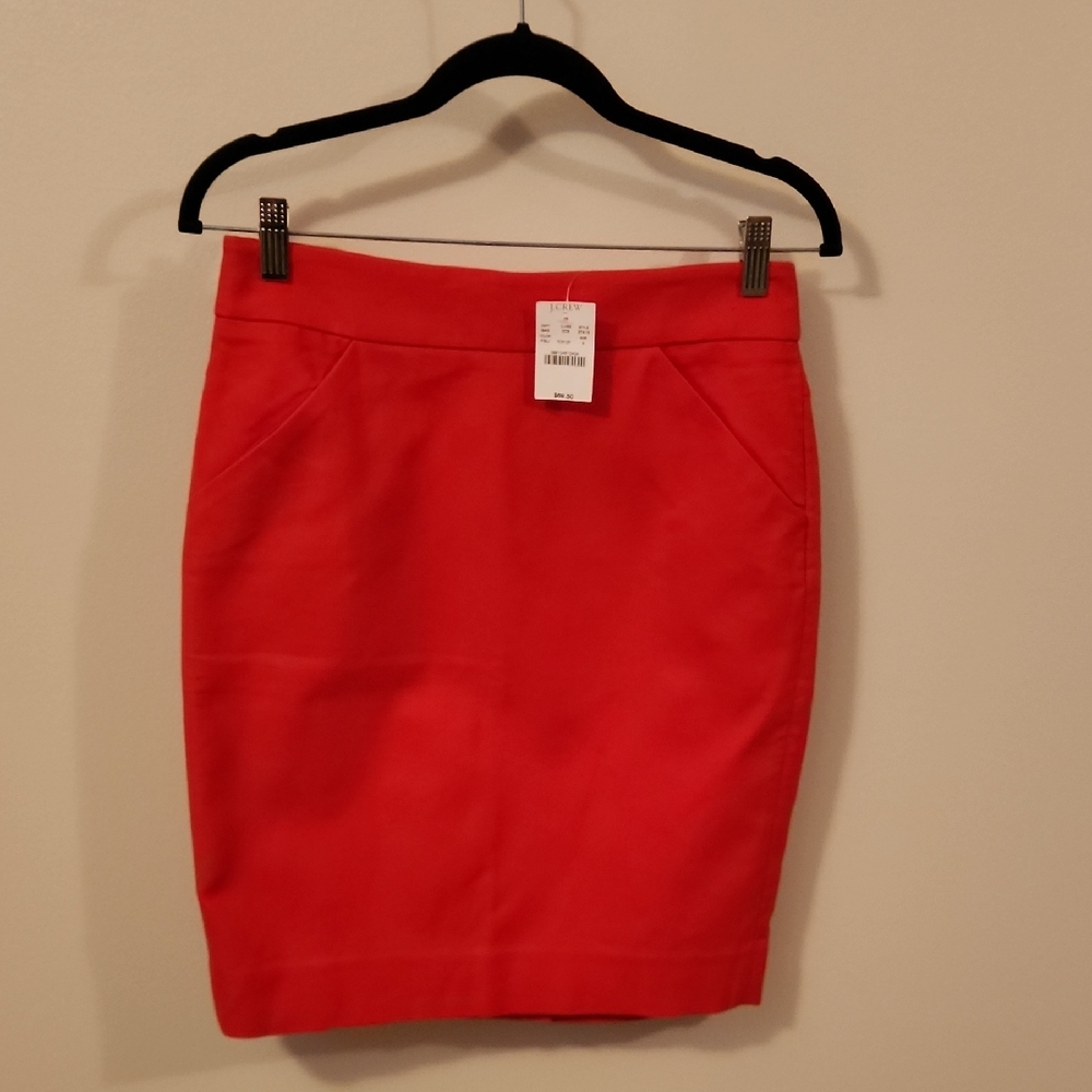 J. Crew Vibrant Red Pencil Skirt